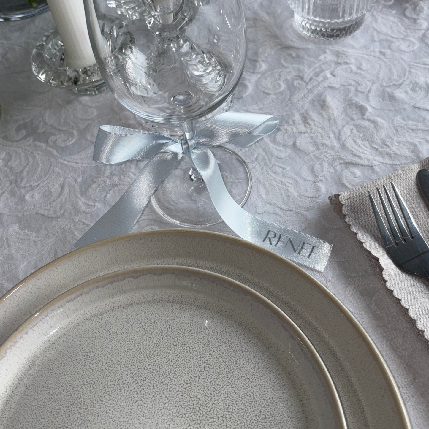 Printed Ribbon Drink Tags & Place Settings
