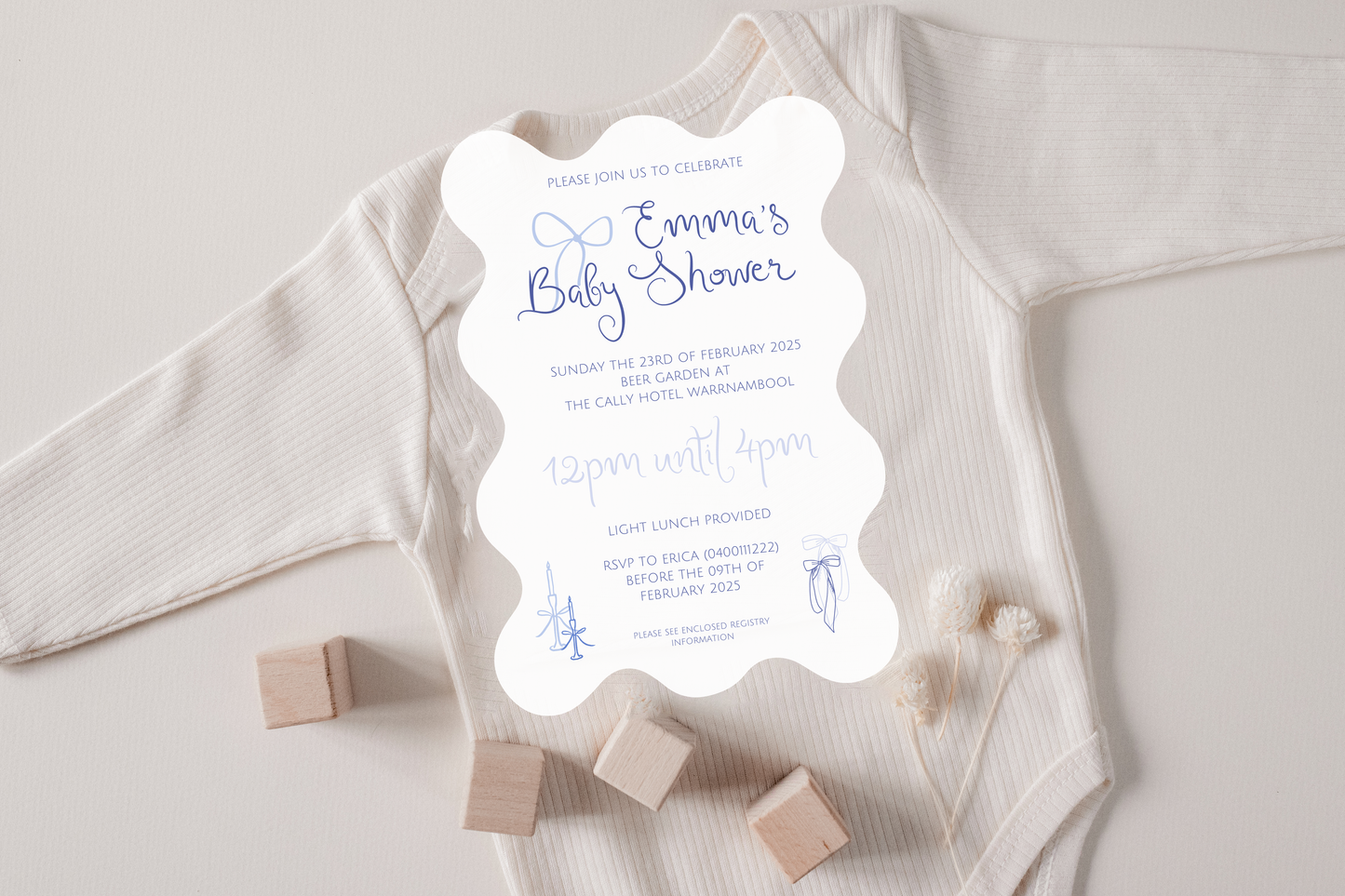 Candelabra Baby Shower Invite