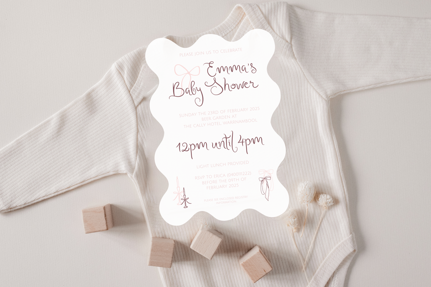 Candelabra Baby Shower Invite