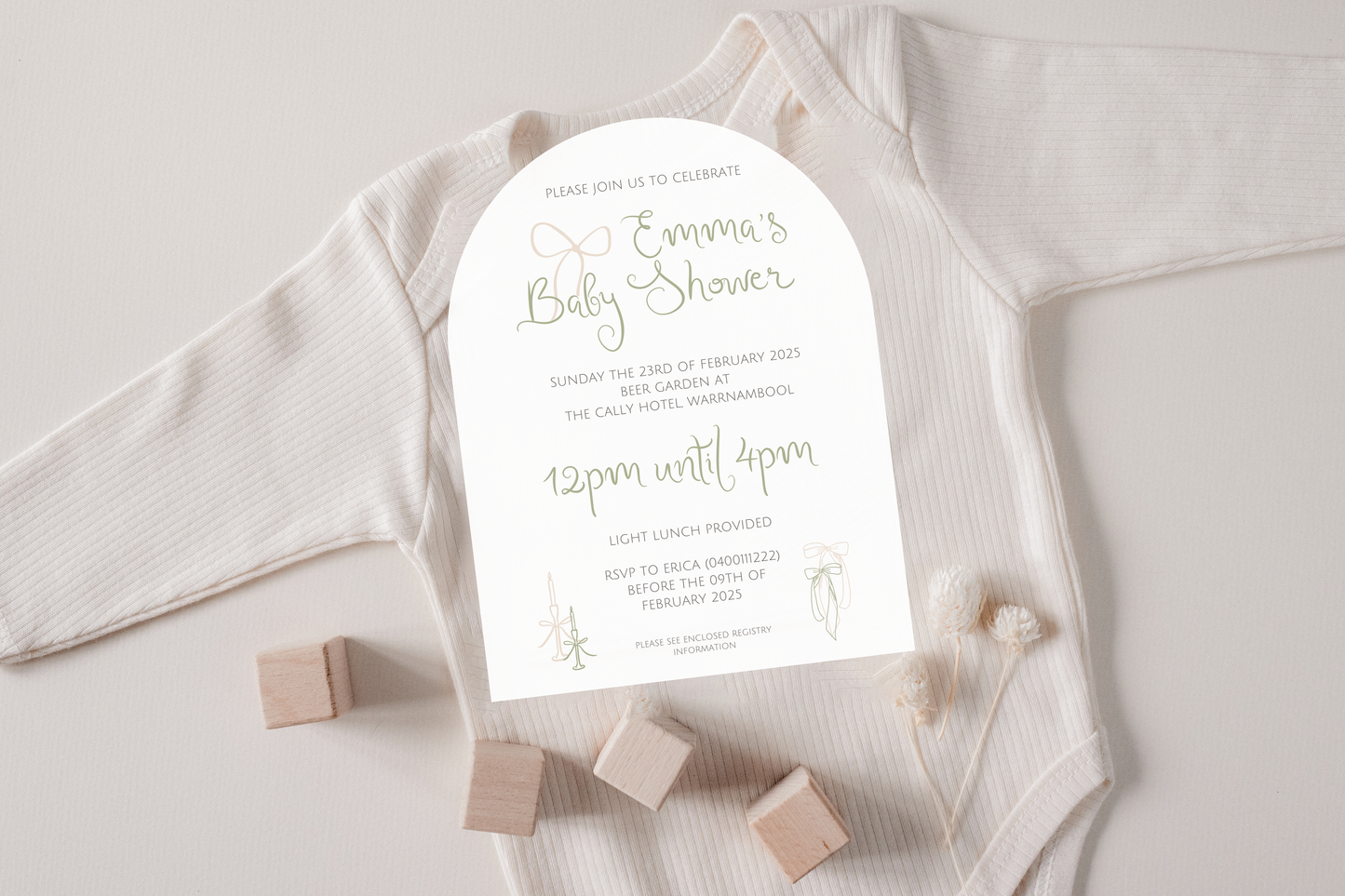 Candelabra Baby Shower Invite