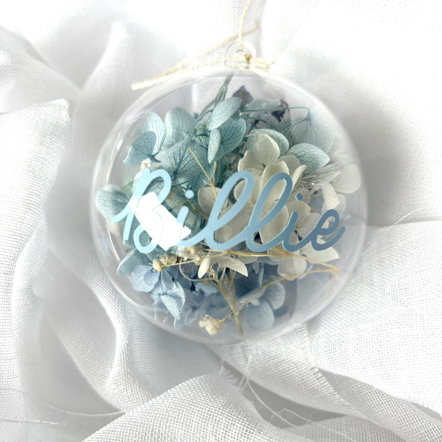 Personalised Dried Floral Christmas Baubles