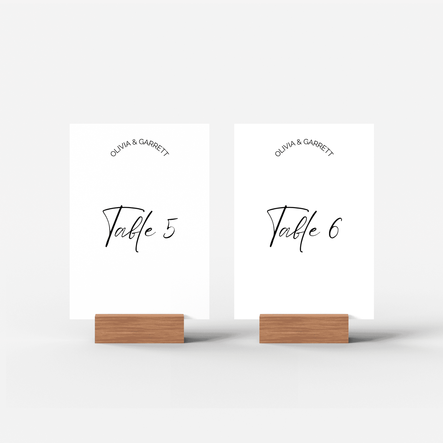 Classic wedding table signs in matching set, ideal for Melbourne weddings and custom invitation suites.