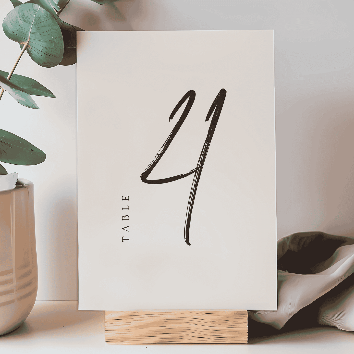 Wedding table number 4 sign for reception décor, custom stationery to style your seating chart