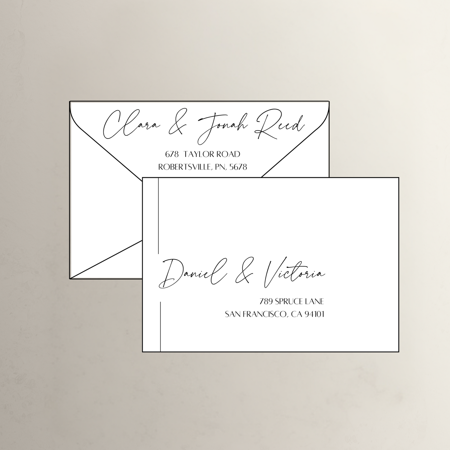 Black Tie Printed Envelopes