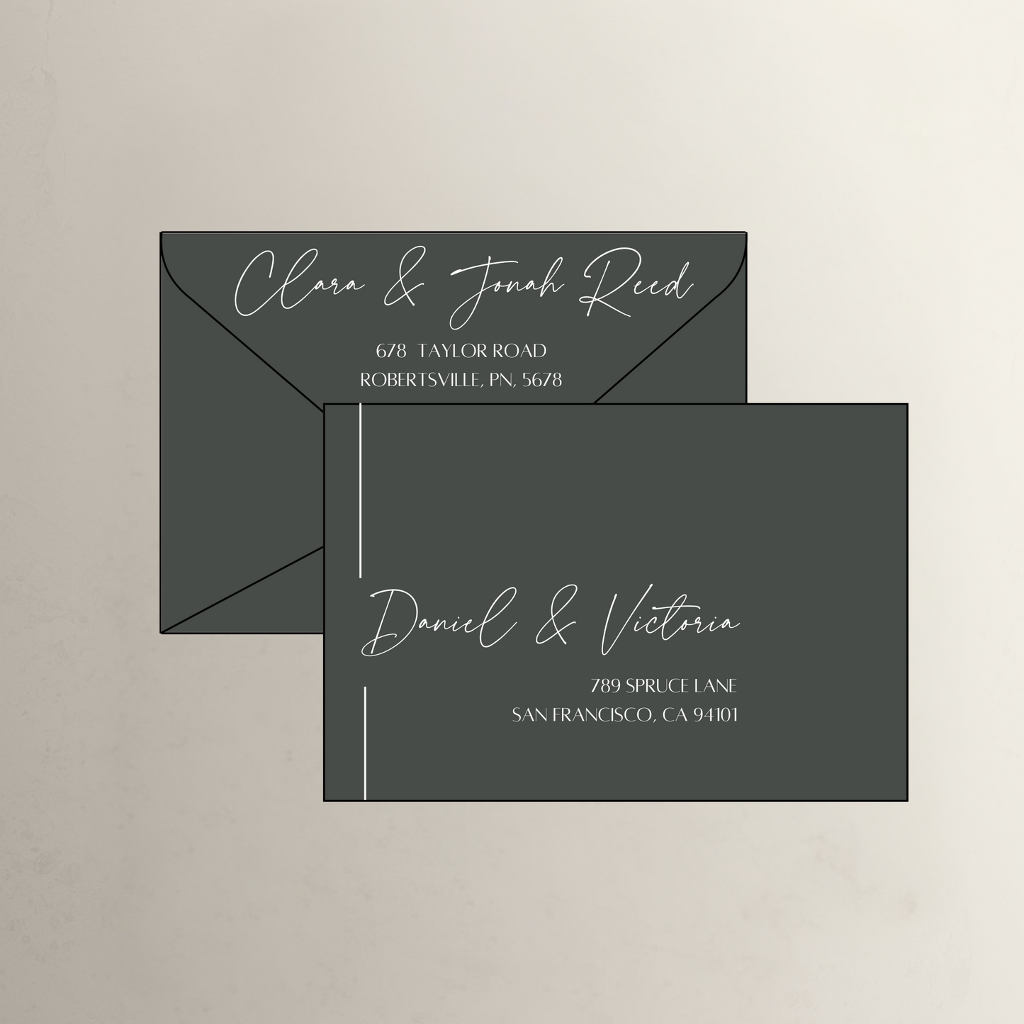 Black Tie Printed Envelopes
