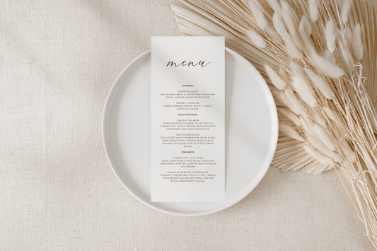 Romance Menu