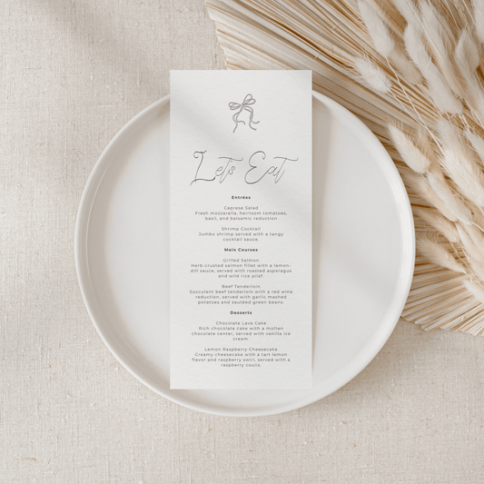 Handwritten Menu