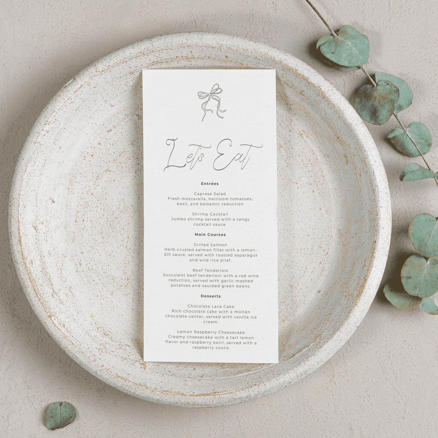 Handwritten Menu
