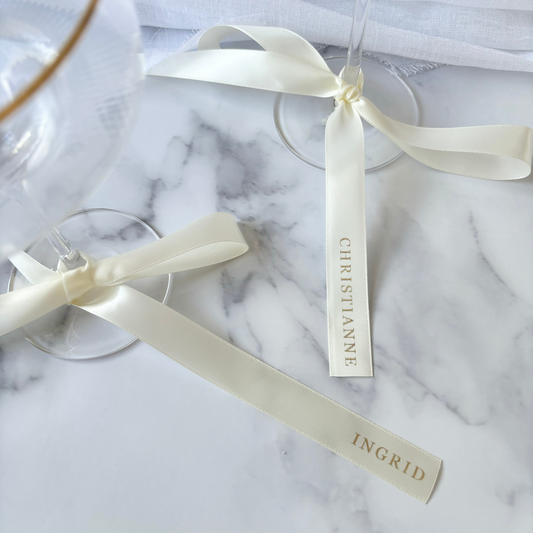 Printed Ribbon Drink Tags & Place Settings