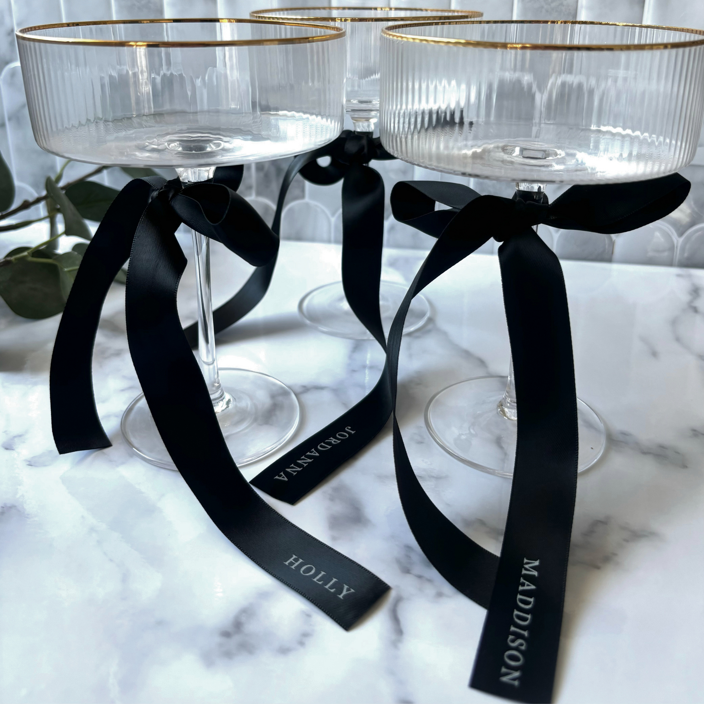 Printed Ribbon Drink Tags & Place Settings