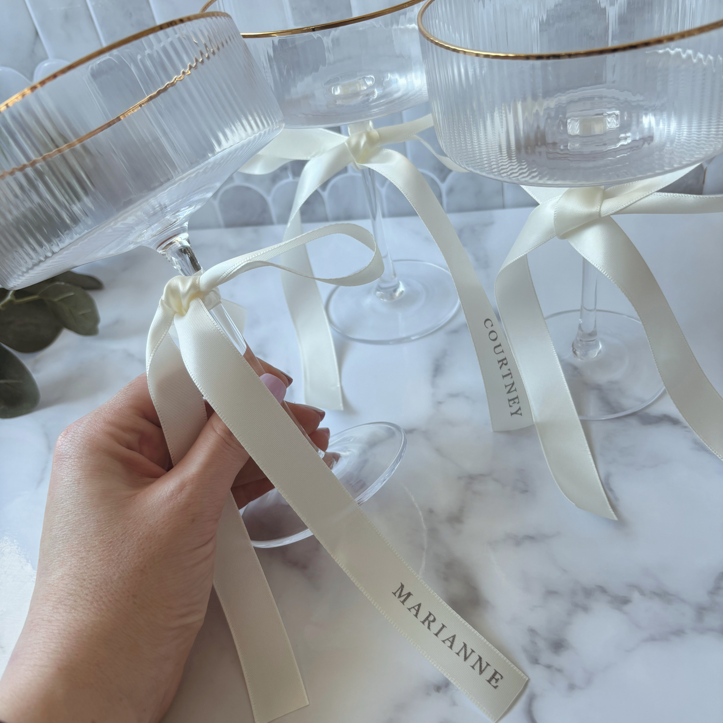 Printed Ribbon Drink Tags & Place Settings