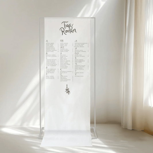 Candelabra Fabric Seating Sign