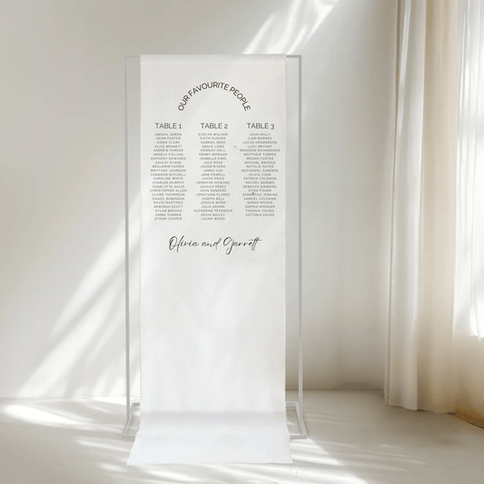 Classic Fabric Seating Sign
