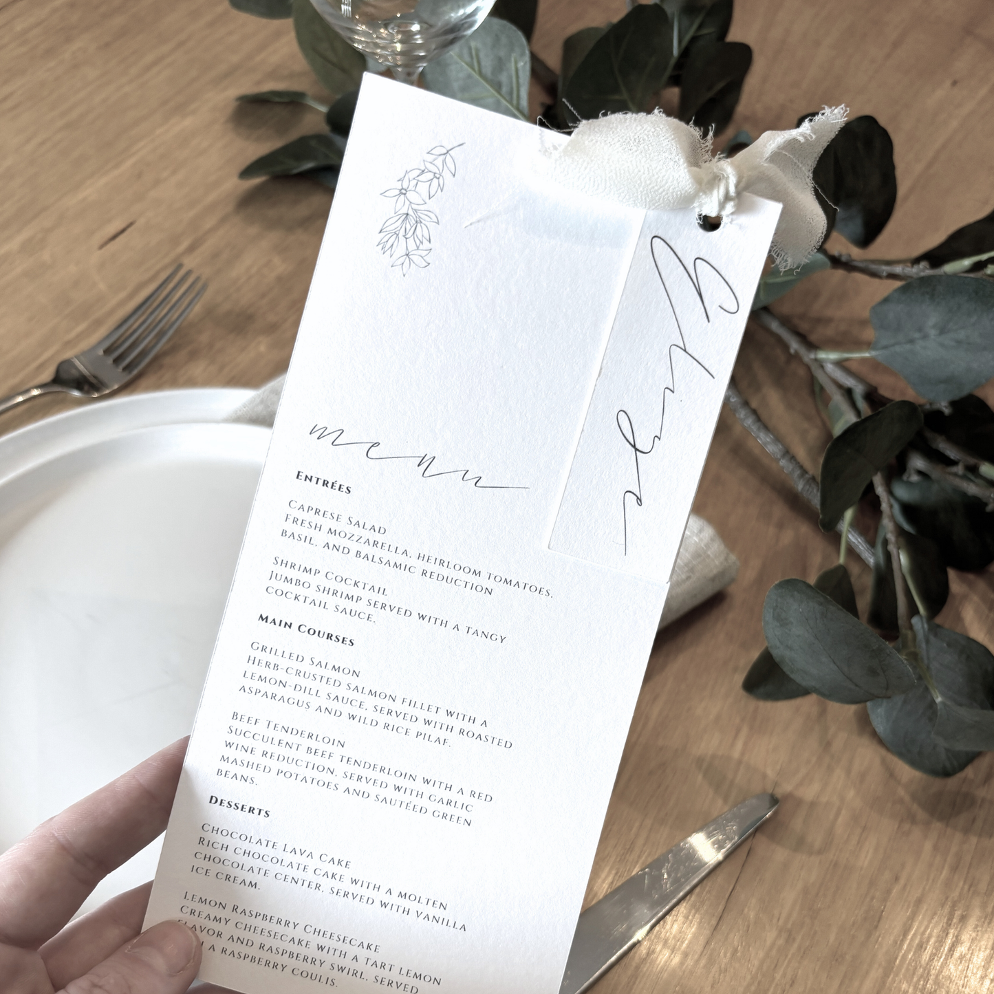 Flora Cardstock Place Settings