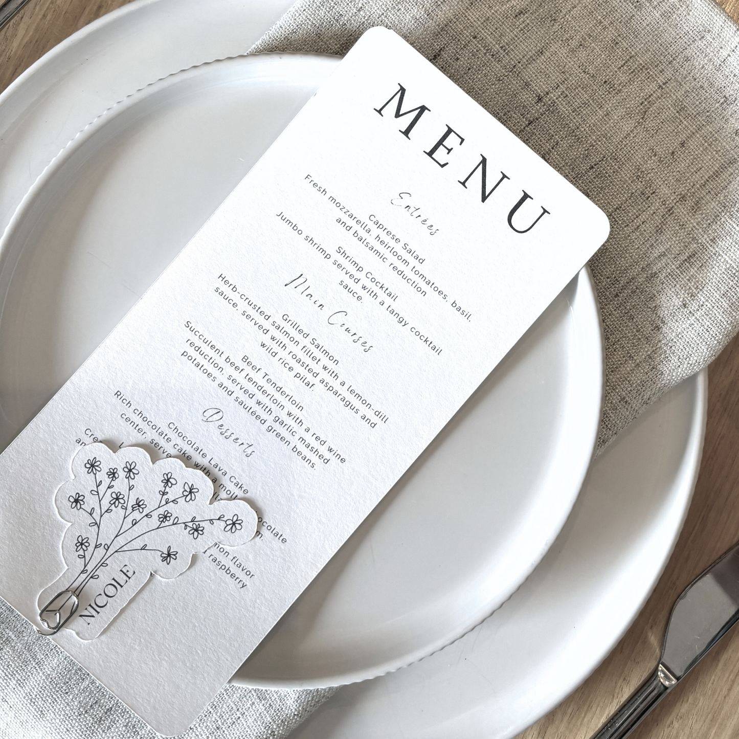 Daisy Cardstock Place Settings