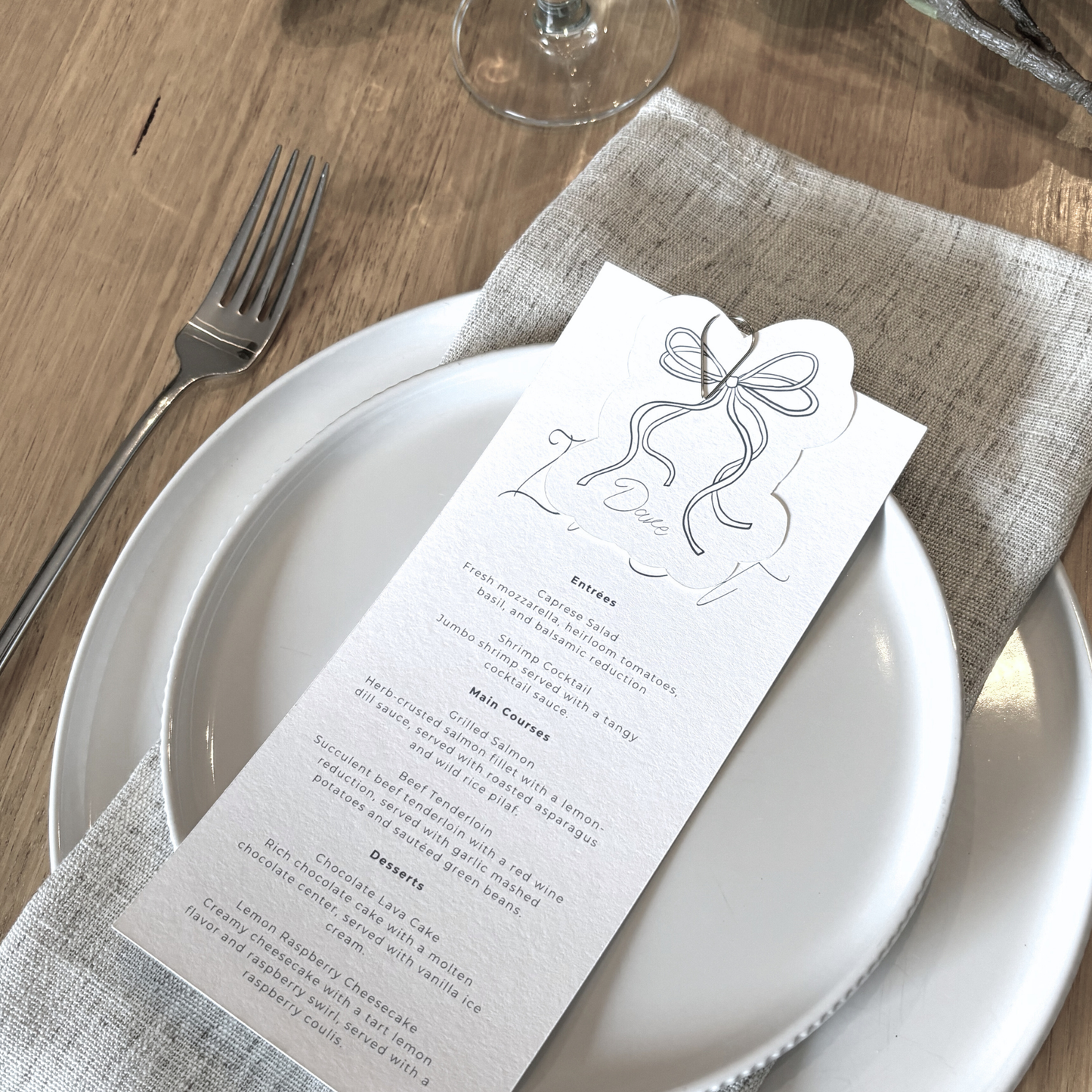Handwritten Cardstock Place Settings