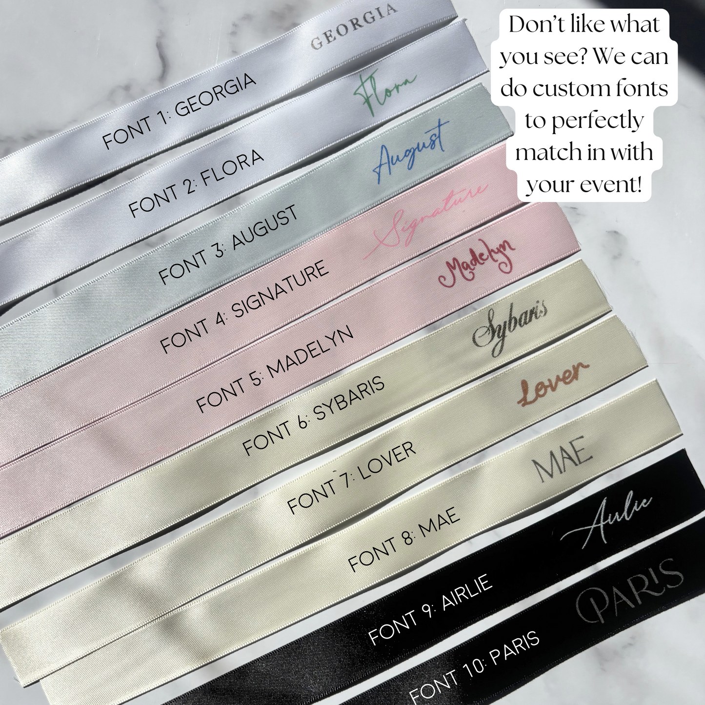 Printed Ribbon Drink Tags & Place Settings