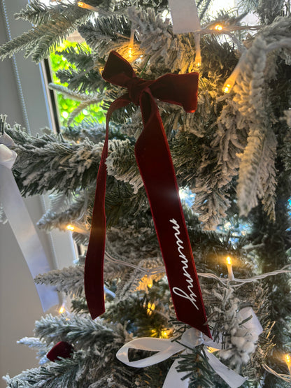 Velvet Bow Christmas Tree Ornament