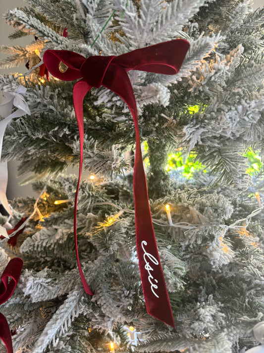Velvet Bow Christmas Tree Ornament