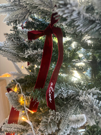 Velvet Bow Christmas Tree Ornament