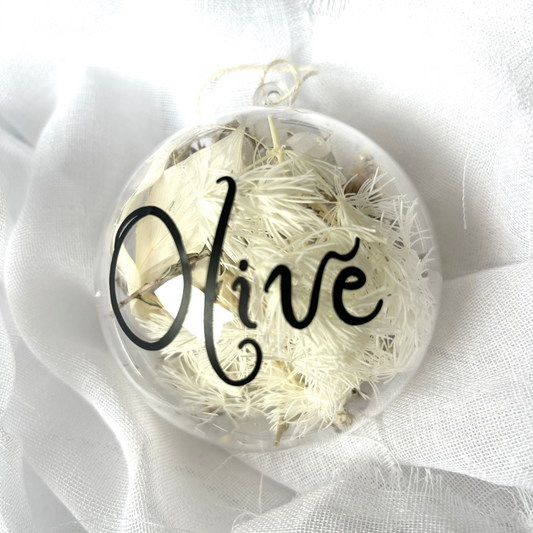 Personalised Dried Floral Christmas Baubles