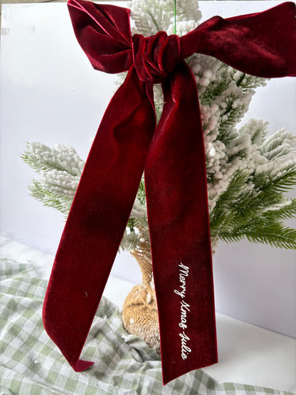 Velvet Bow Christmas Tree Ornament