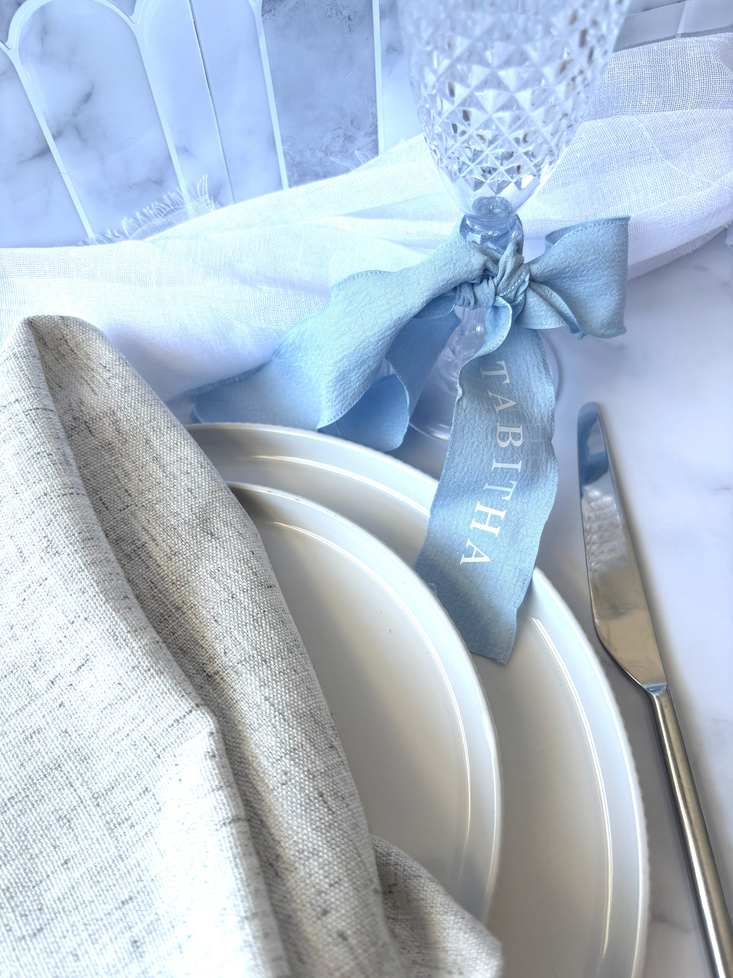 Personalised Hand Pressed Pleated Chiffon Ribbons