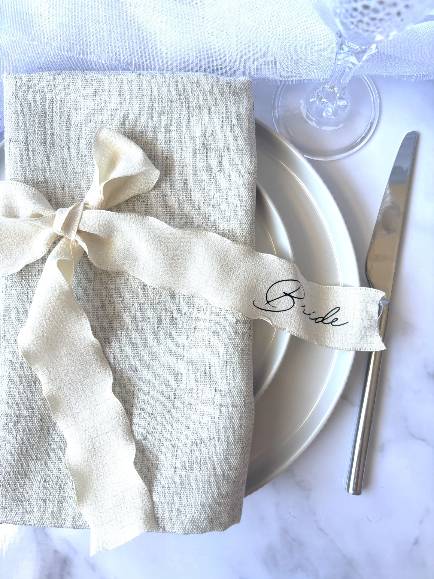 Personalised Hand Pressed Pleated Chiffon Ribbons