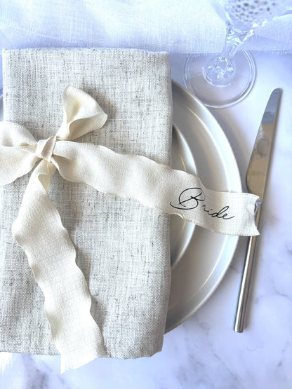 Personalised Hand Pressed Pleated Chiffon Ribbons