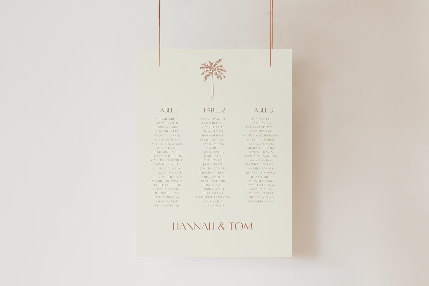 Palm Seating Sign