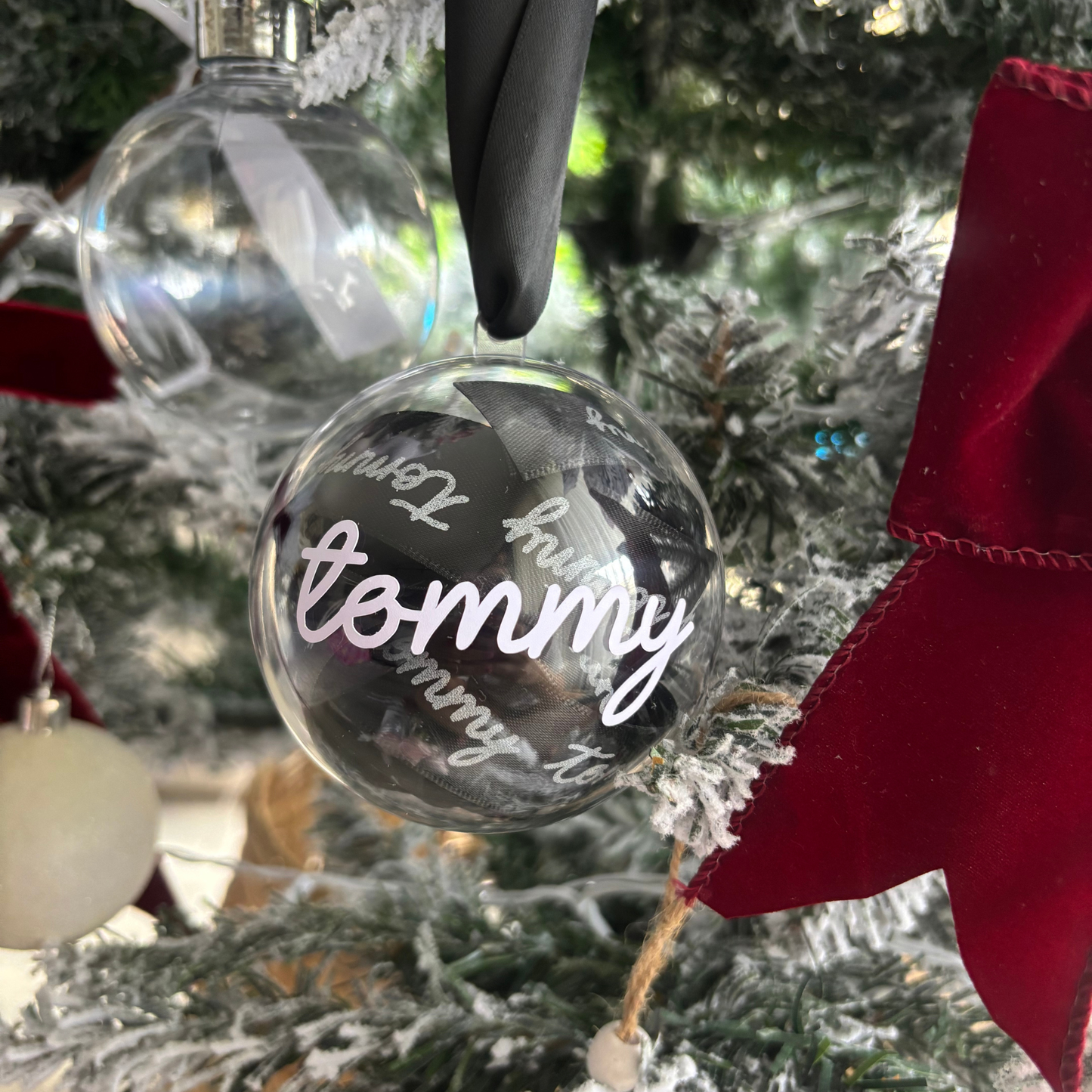 Personalised Satin Ribbon Bauble