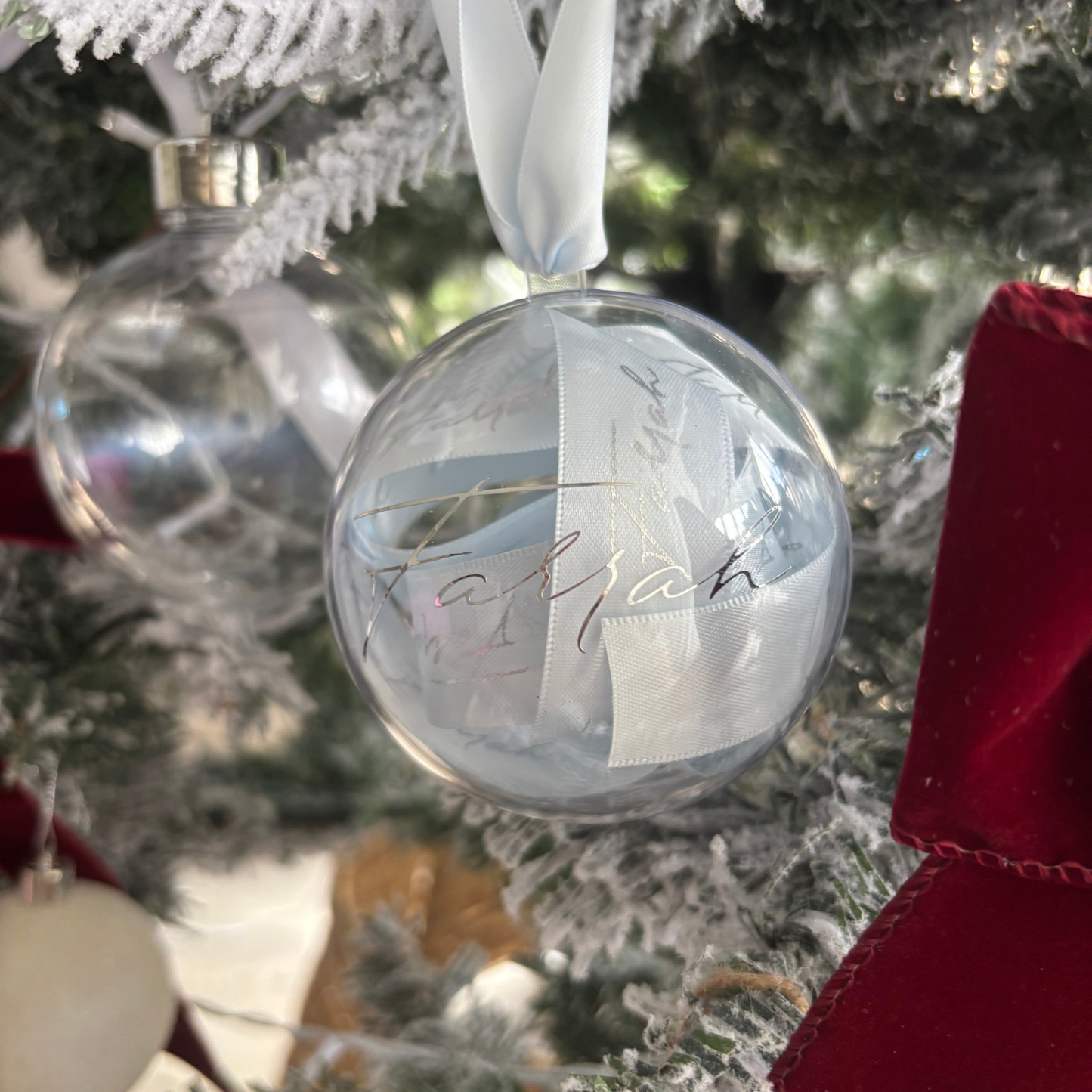 Personalised Satin Ribbon Bauble