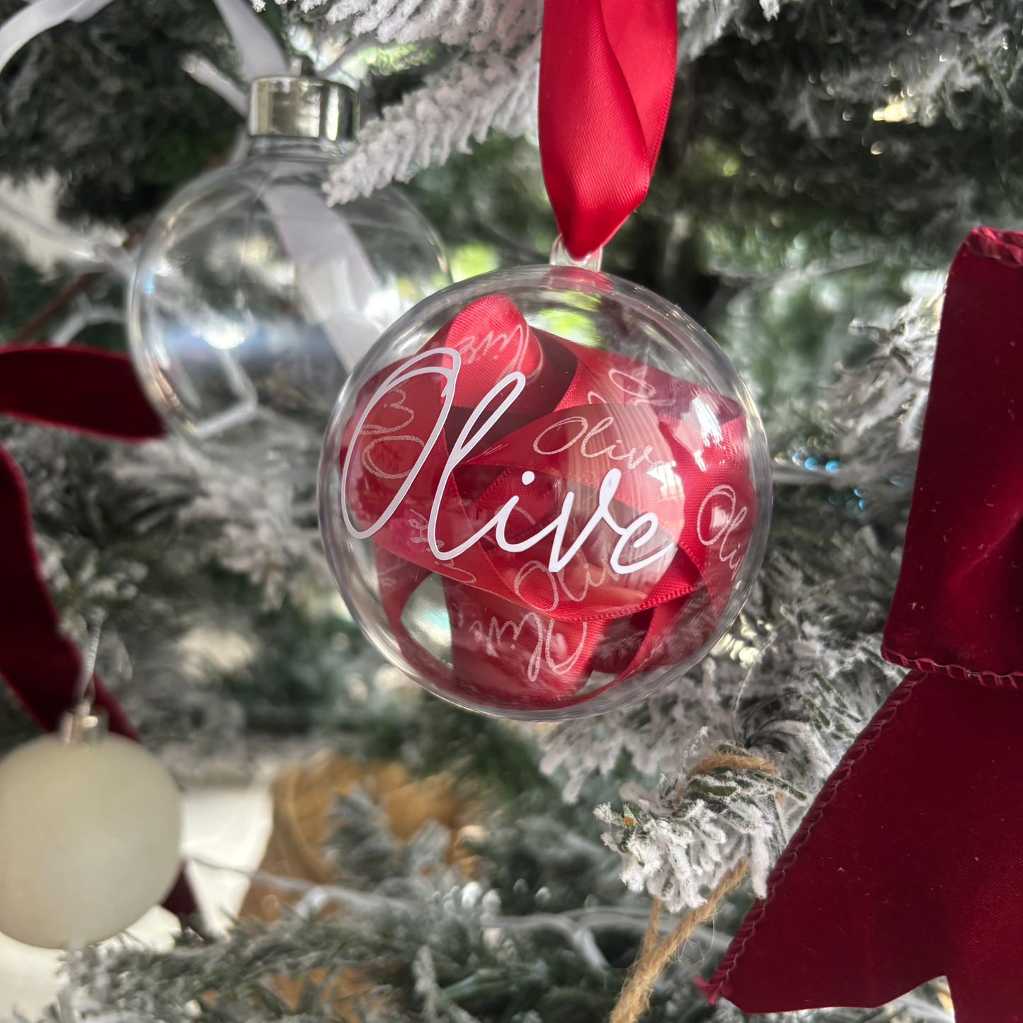 Personalised Satin Ribbon Bauble