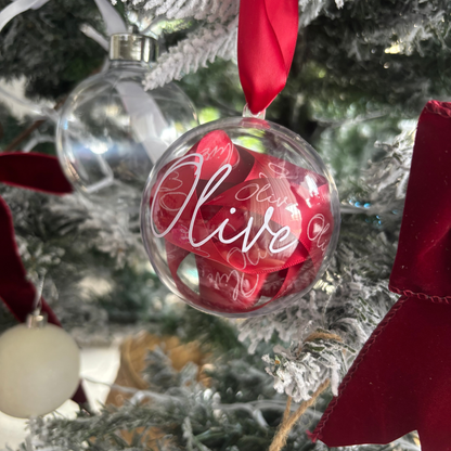 Personalised Satin Ribbon Bauble