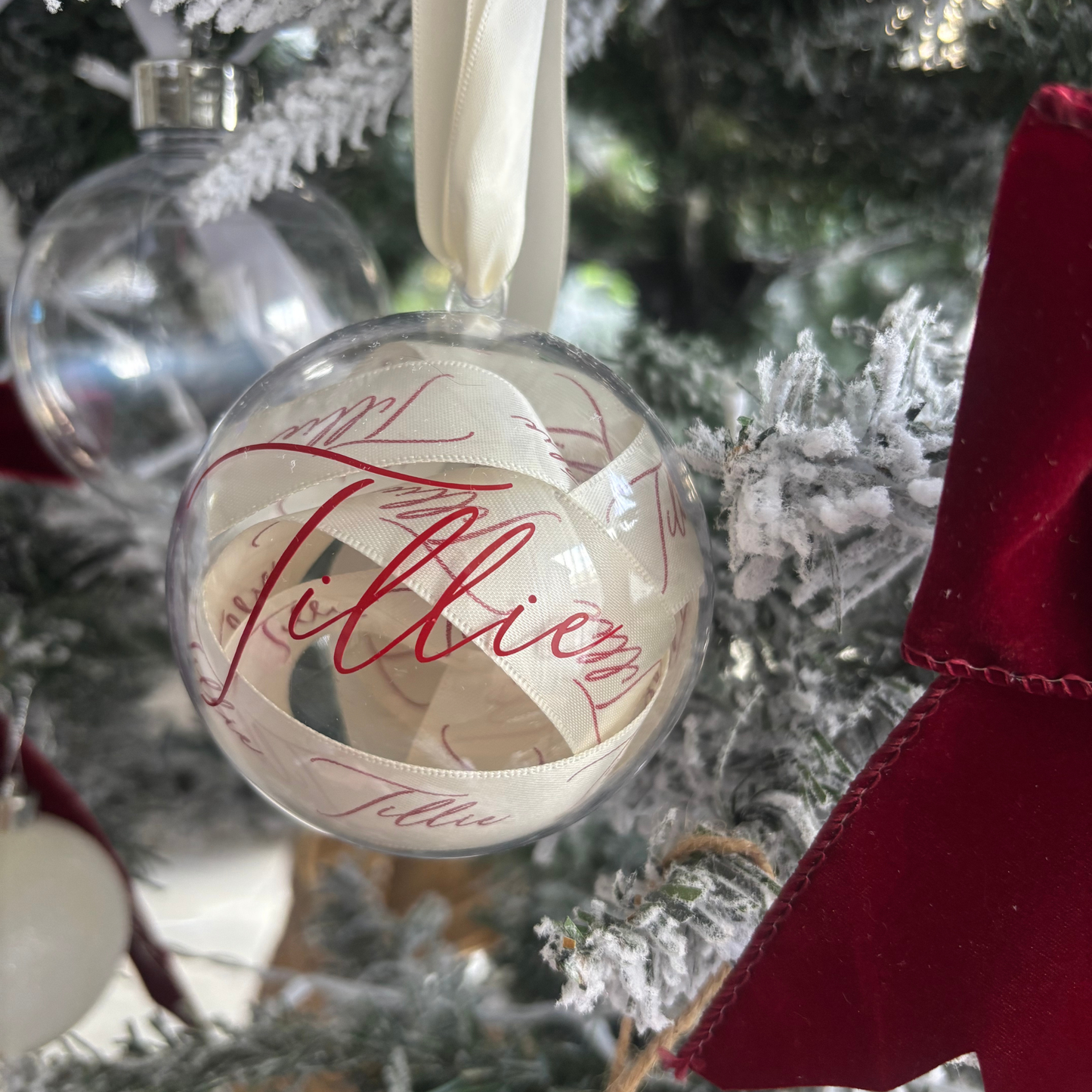 Personalised Satin Ribbon Bauble
