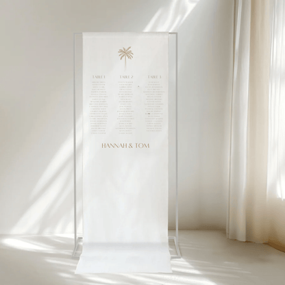 Palm Fabric Seating Sign