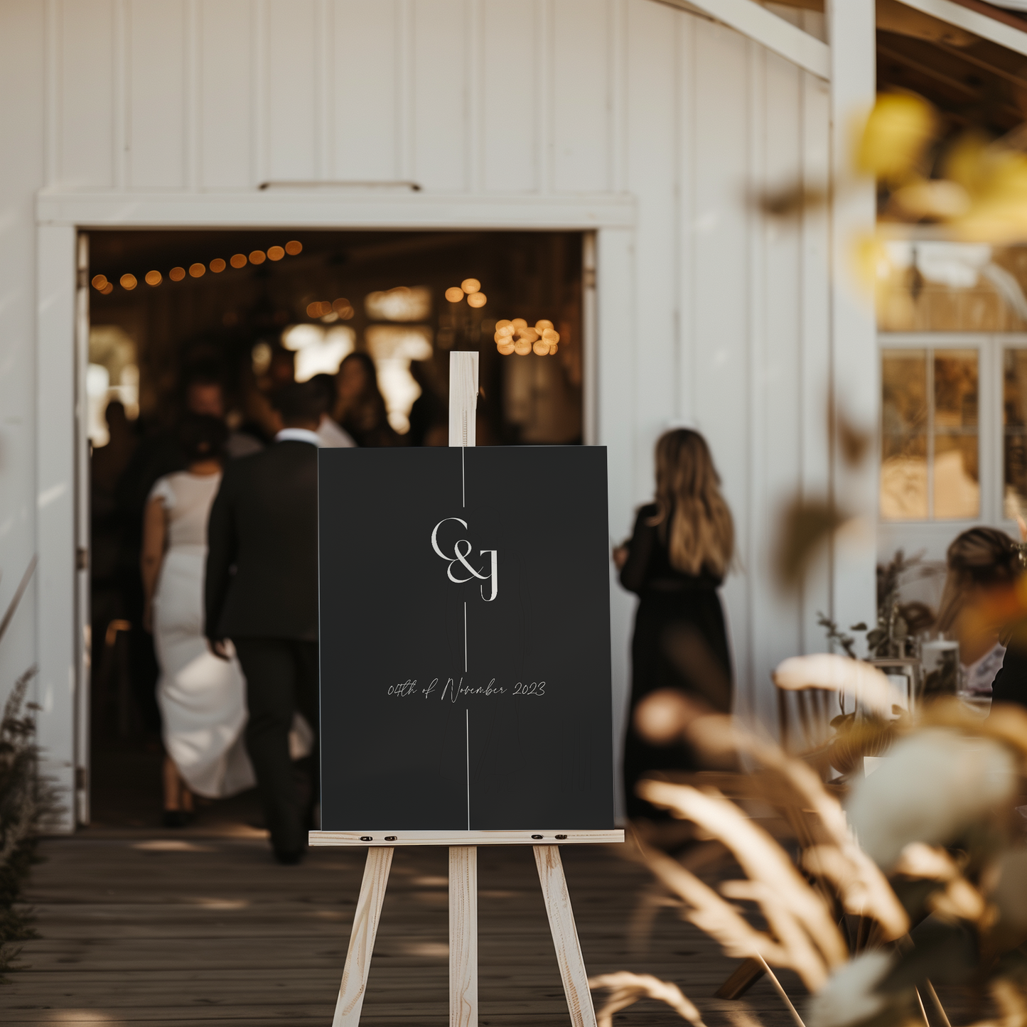 Black Tie Welcome Sign