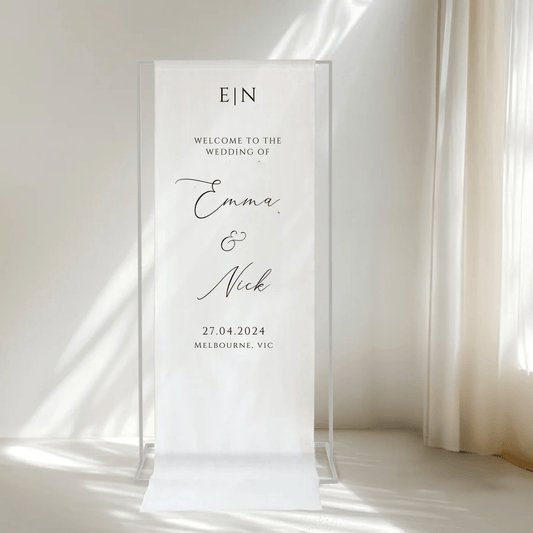 Romance Fabric Welcome Sign