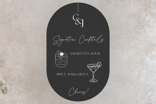 Black Tie Bar Sign