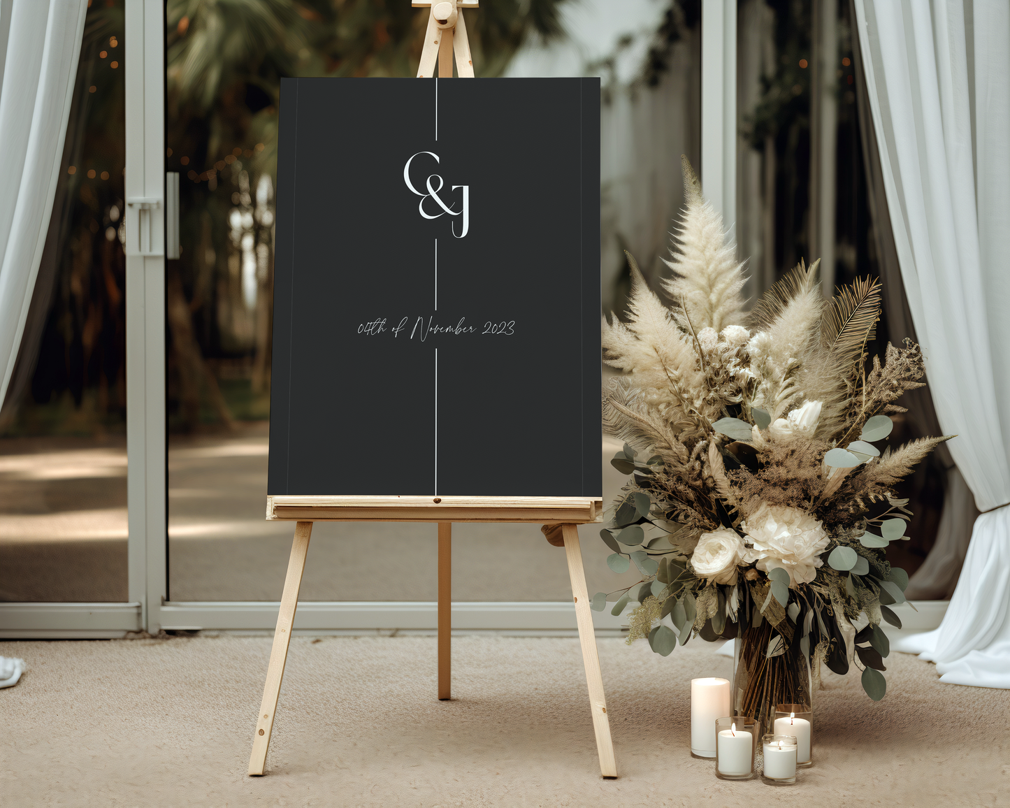 Black Tie Welcome Sign