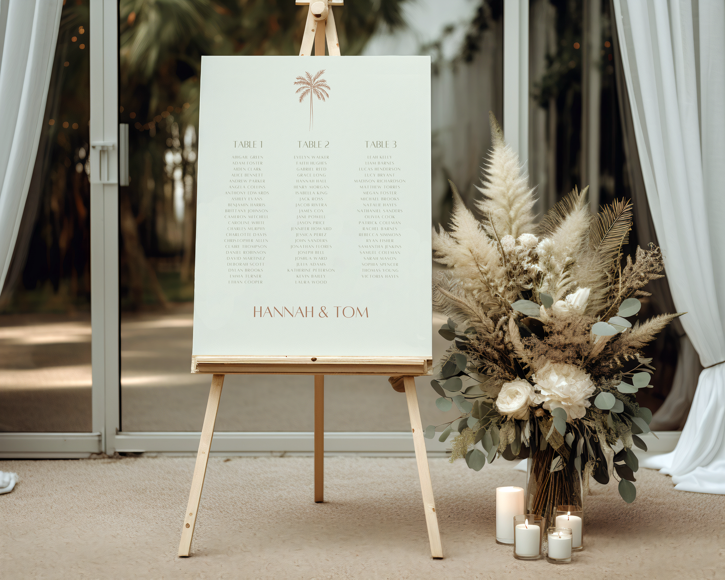 Palm Seating Sign
