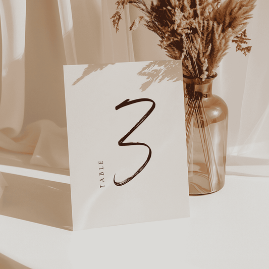 Table number 3 wedding sign, perfect for reception seating charts and custom wedding stationery