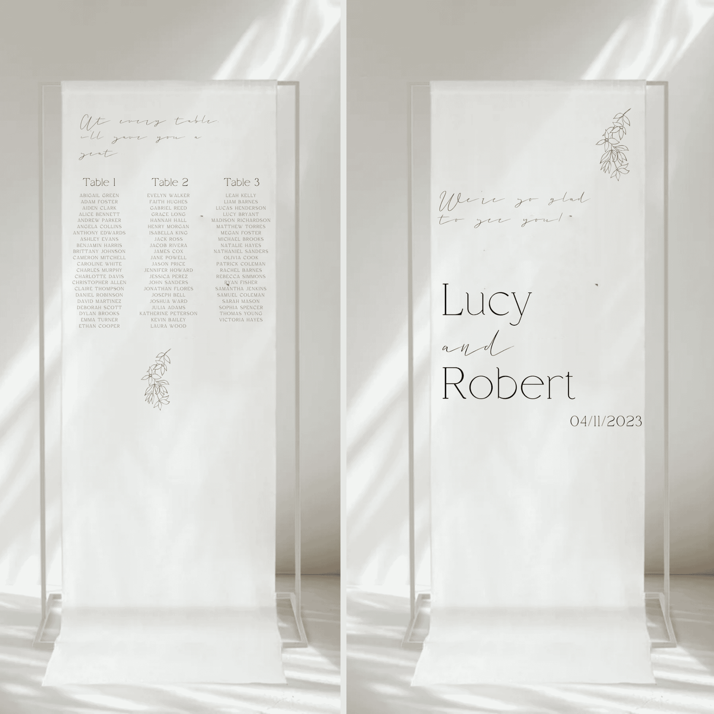 Floral wedding signage bundle with seating chart and welcome sign custom invitations wedding stationery