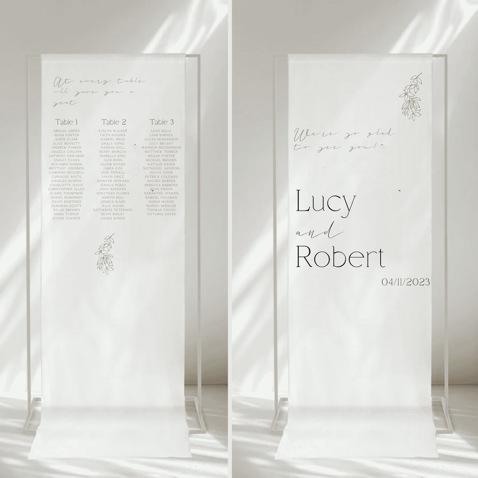 Floral wedding signage bundle with seating chart and welcome sign custom invitations wedding stationery
