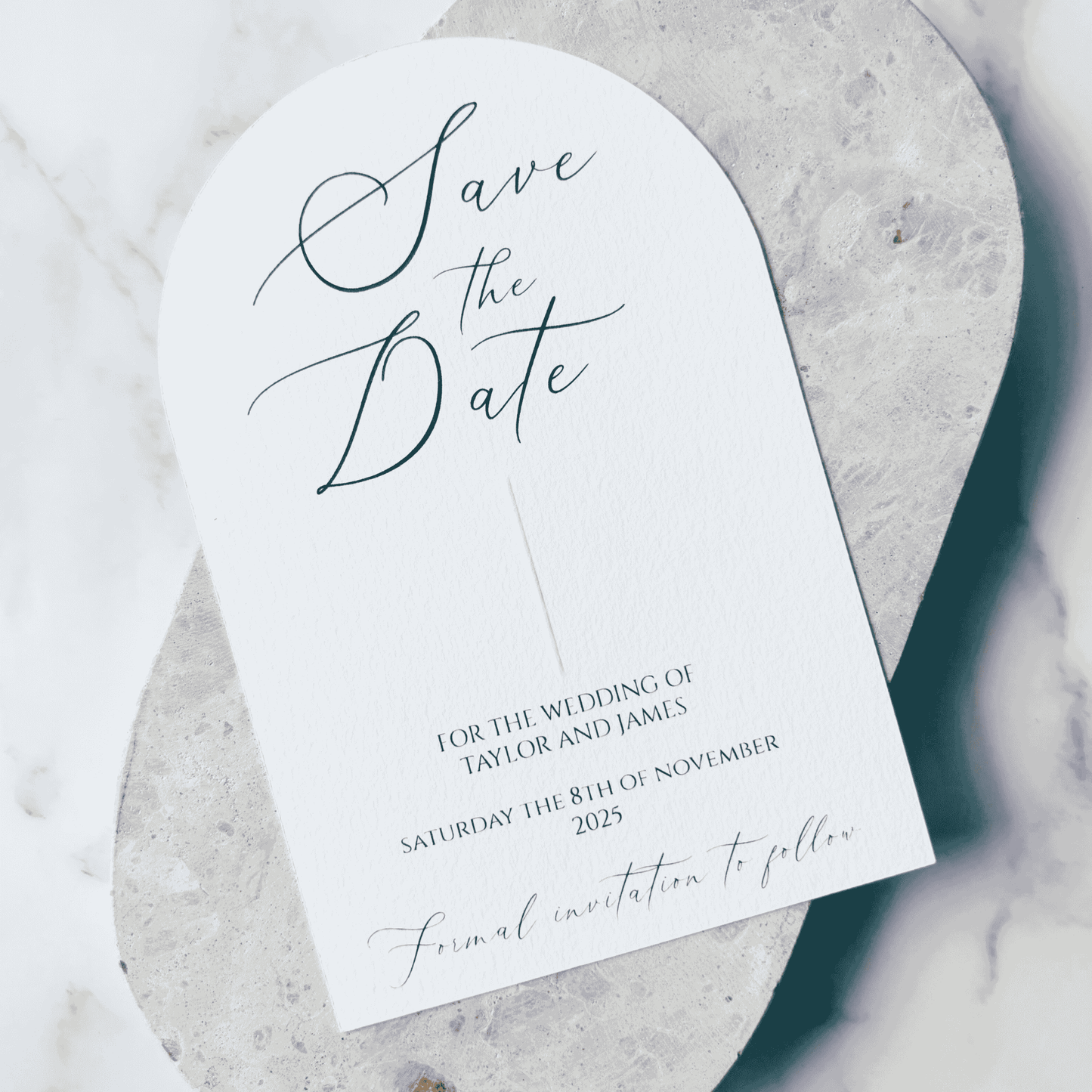 Embossed save the date wedding invitations in arch design, custom wedding stationery for dream wedding suites