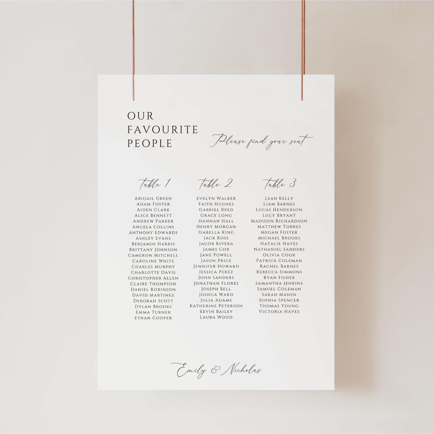 Romance wedding seating chart, wedding seating sign and wedding stationery Australia