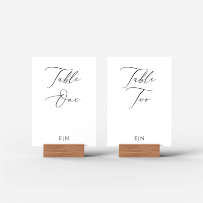 Wedding table numbers set for reception styling, part of custom wedding stationery and table decorations