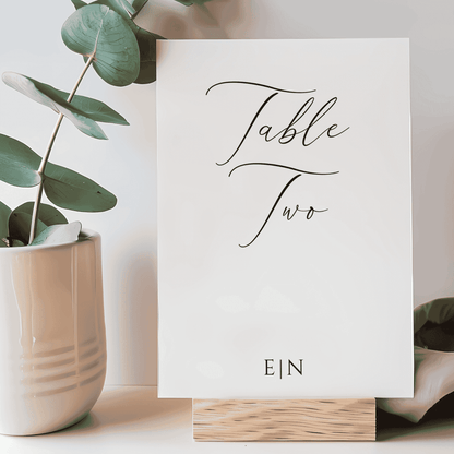 Custom wedding table sign for receptions, part of wedding stationery suites and table decorations Melbourne