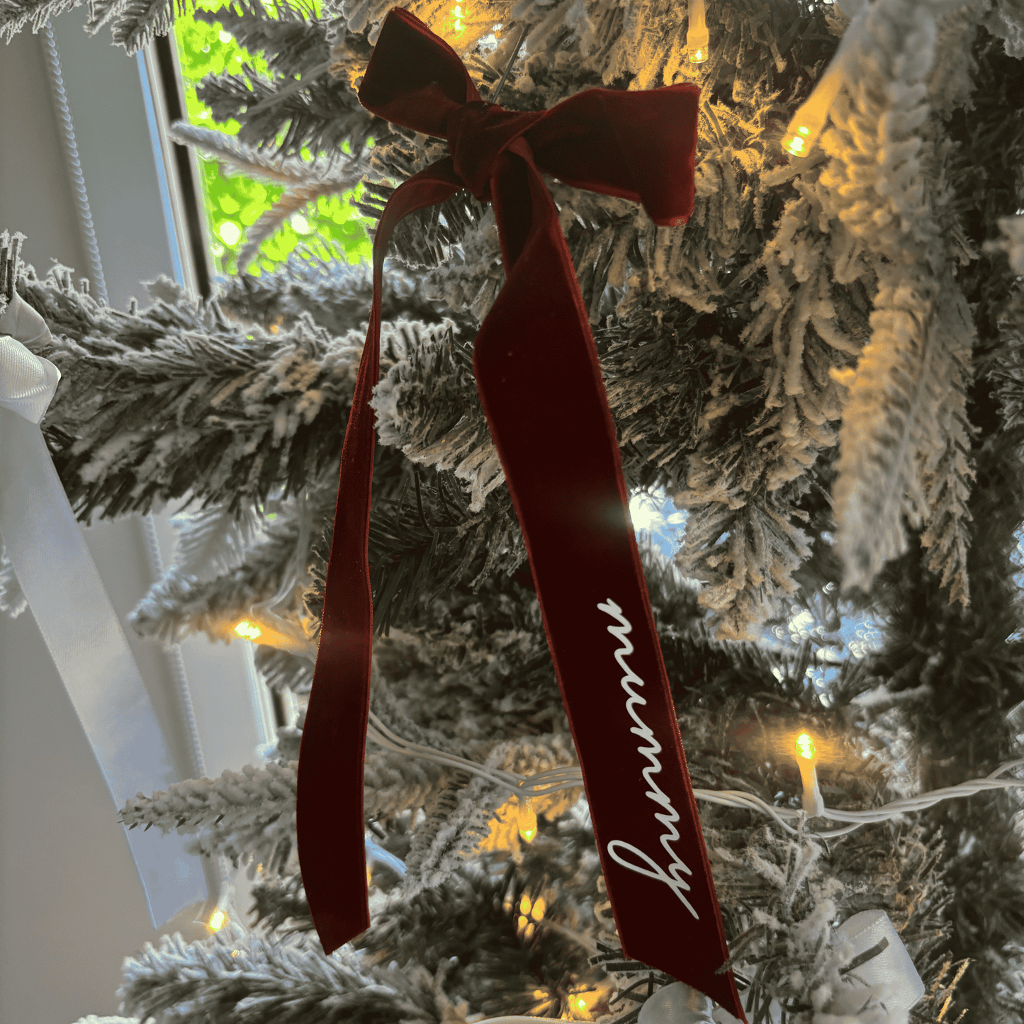 Velvet Bow Christmas Tree Ornament