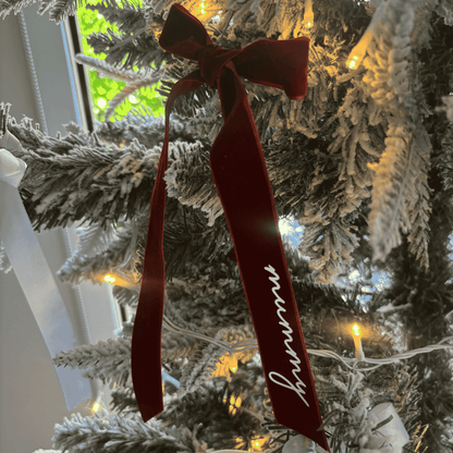 Velvet Bow Christmas Tree Ornament